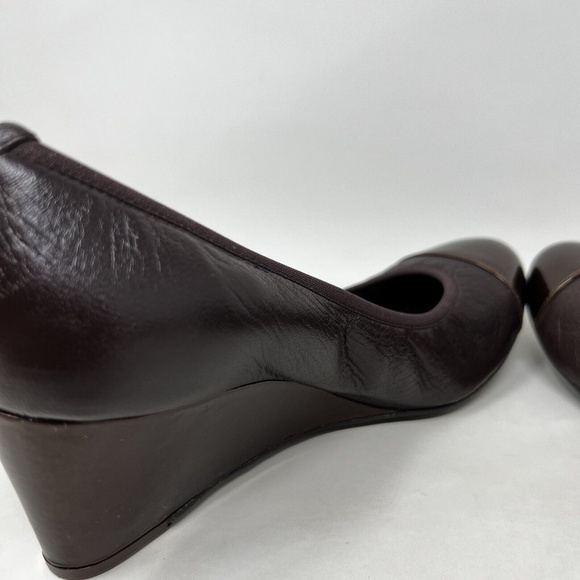 FS/NY French Sole Wedge Cap Toe Brown Bronze Leather Womens US 8 B - Picture 6 of 13